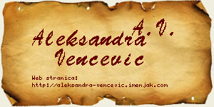 Aleksandra Venčević vizit kartica